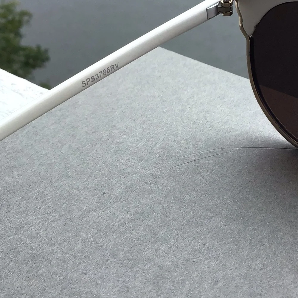 Steampunk Funky Sunglasses Blue Mirrored Lenses with White Frame Unisex - Picture 8 of 8